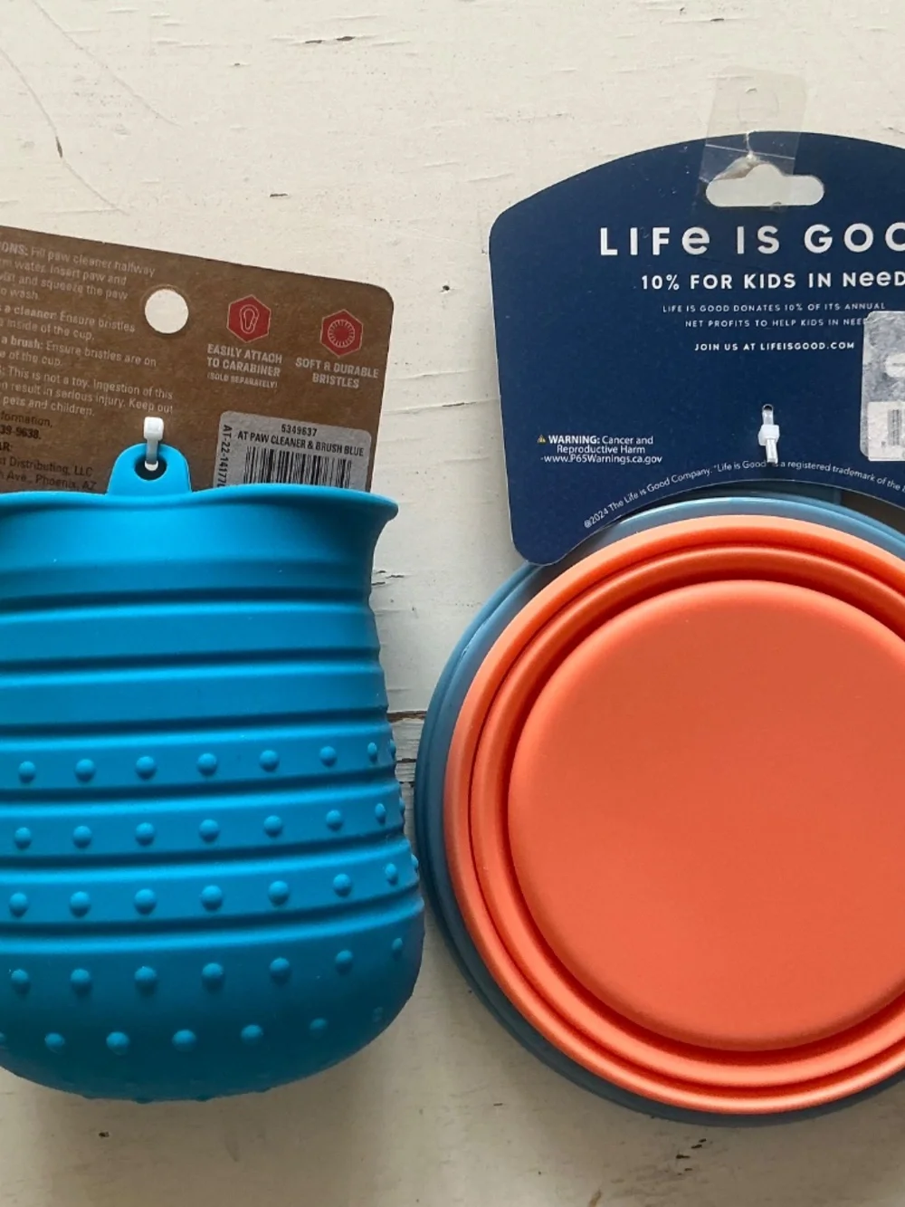 NWT Life is Good Travel Bowl & Arcadia Trail Paw Cleaner & Brush